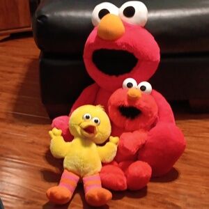 SESAME STREET JIM HENSON MUPPETS BUNDLE OF 3 VINTAGE 80s 90s COLLECTIBLE PLUSH